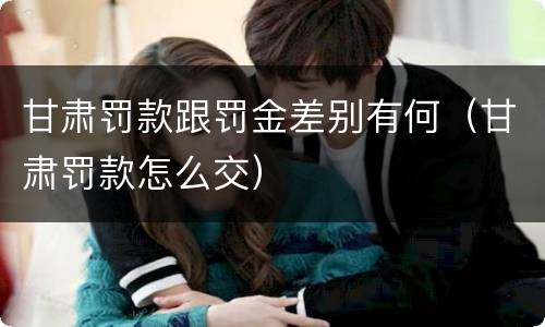 甘肃罚款跟罚金差别有何（甘肃罚款怎么交）