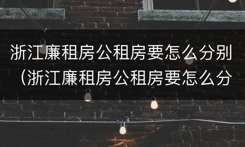 浙江廉租房公租房要怎么分别（浙江廉租房公租房要怎么分别申请的）