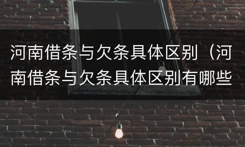 河南借条与欠条具体区别（河南借条与欠条具体区别有哪些）