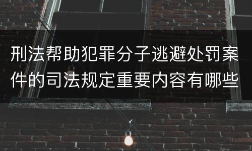 刑法帮助犯罪分子逃避处罚案件的司法规定重要内容有哪些