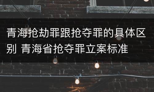 青海抢劫罪跟抢夺罪的具体区别 青海省抢夺罪立案标准