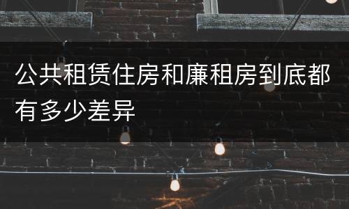 公共租赁住房和廉租房到底都有多少差异