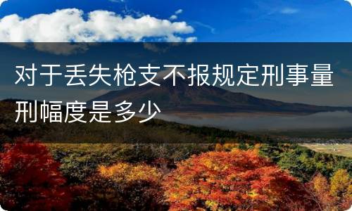 对于丢失枪支不报规定刑事量刑幅度是多少