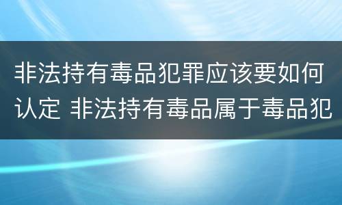 非法持有毒品犯罪应该要如何认定 非法持有毒品属于毒品犯罪吗?