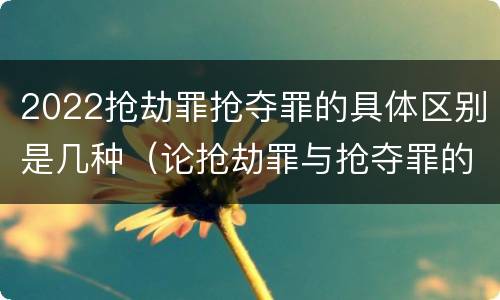 2022抢劫罪抢夺罪的具体区别是几种（论抢劫罪与抢夺罪的区别）