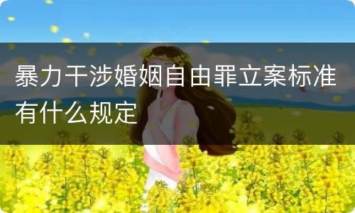 暴力干涉婚姻自由罪立案标准有什么规定