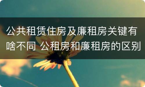 公共租赁住房及廉租房关键有啥不同 公租房和廉租房的区别租金