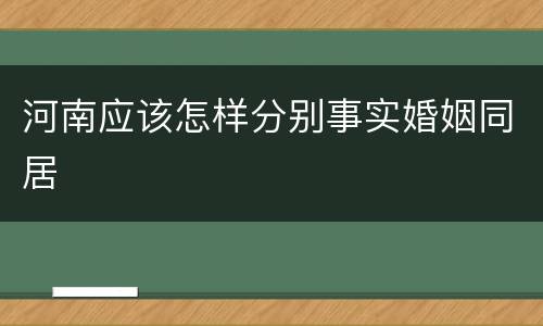 河南应该怎样分别事实婚姻同居