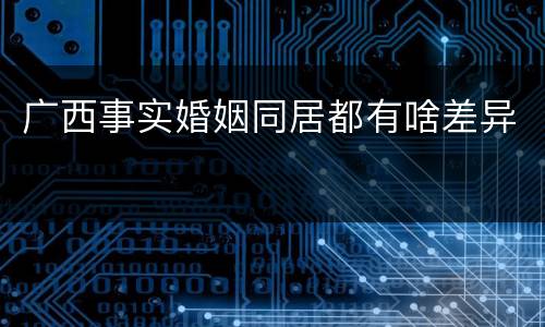 广西事实婚姻同居都有啥差异
