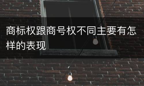 商标权跟商号权不同主要有怎样的表现