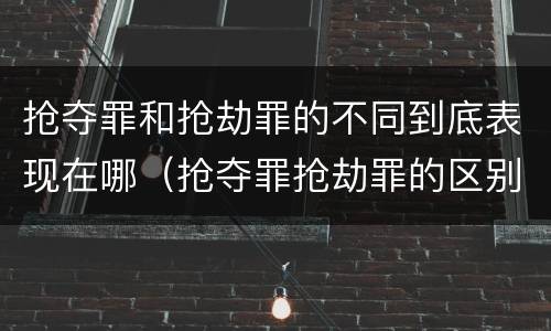 抢夺罪和抢劫罪的不同到底表现在哪（抢夺罪抢劫罪的区别）