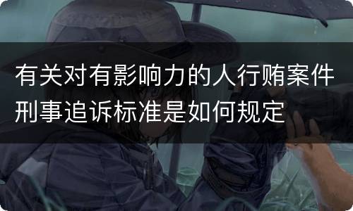 有关对有影响力的人行贿案件刑事追诉标准是如何规定