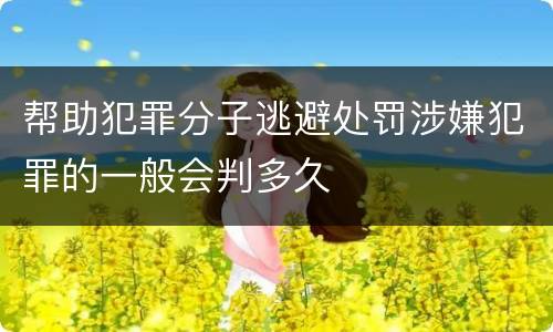 帮助犯罪分子逃避处罚涉嫌犯罪的一般会判多久