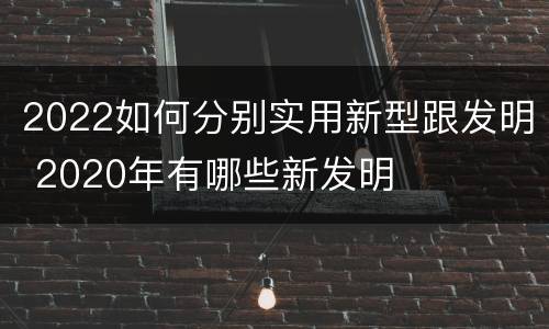 2022如何分别实用新型跟发明 2020年有哪些新发明