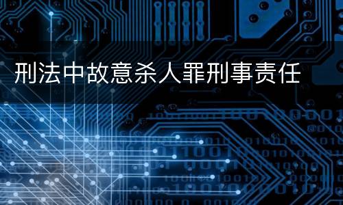 刑法中故意杀人罪刑事责任