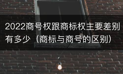 2022商号权跟商标权主要差别有多少（商标与商号的区别）