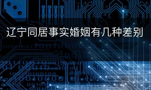 辽宁同居事实婚姻有几种差别