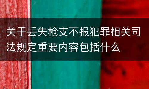 关于丢失枪支不报犯罪相关司法规定重要内容包括什么