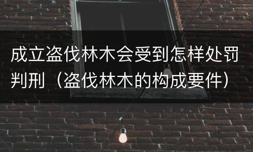 成立盗伐林木会受到怎样处罚判刑（盗伐林木的构成要件）