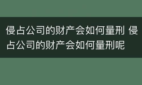 侵占公司的财产会如何量刑 侵占公司的财产会如何量刑呢