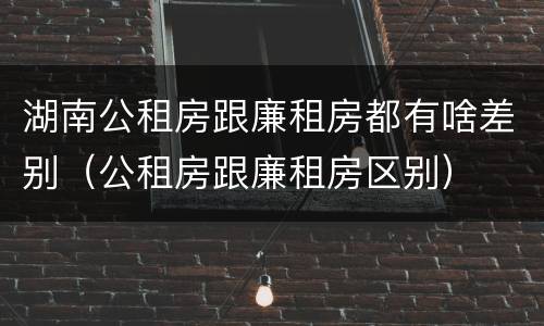 湖南公租房跟廉租房都有啥差别（公租房跟廉租房区别）