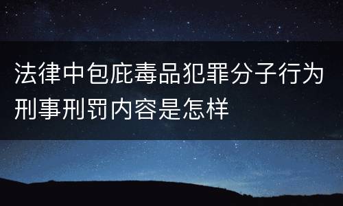 法律中包庇毒品犯罪分子行为刑事刑罚内容是怎样