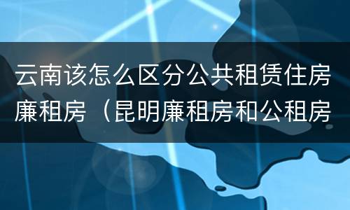 云南该怎么区分公共租赁住房廉租房（昆明廉租房和公租房的区别）