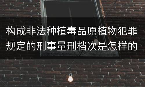 构成非法种植毒品原植物犯罪规定的刑事量刑档次是怎样的