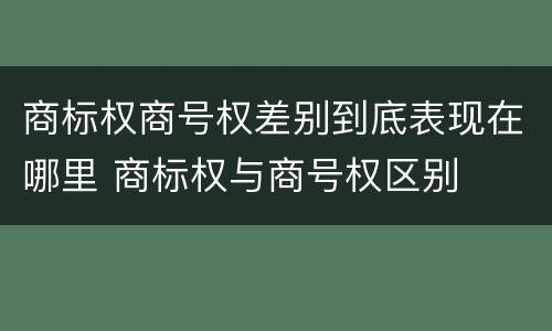 商标权商号权差别到底表现在哪里 商标权与商号权区别