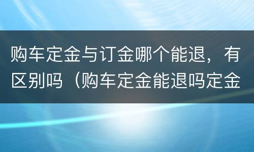 购车定金与订金哪个能退，有区别吗（购车定金能退吗定金与订金的区别）