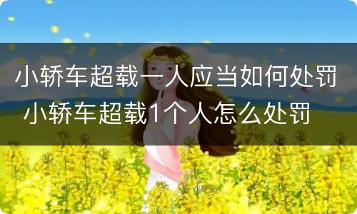 小轿车超载一人应当如何处罚 小轿车超载1个人怎么处罚