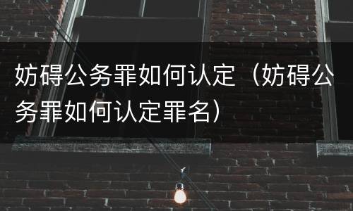 妨碍公务罪如何认定（妨碍公务罪如何认定罪名）