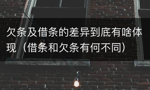 欠条及借条的差异到底有啥体现(借条和欠条有何不同)