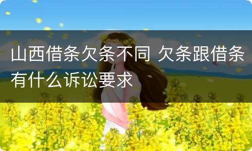 山西借条欠条不同 欠条跟借条有什么诉讼要求