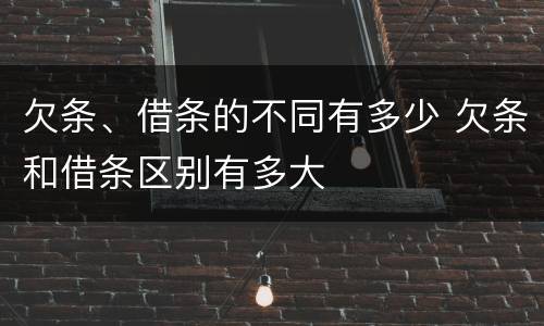 欠条、借条的不同有多少 欠条和借条区别有多大
