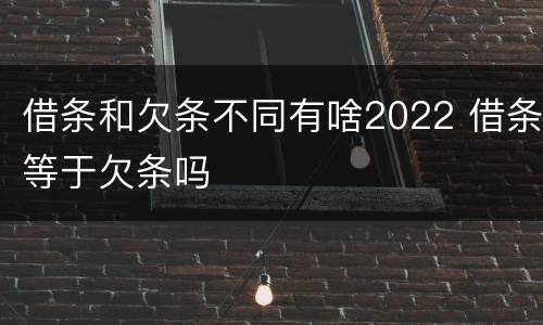 借条和欠条不同有啥2022 借条等于欠条吗