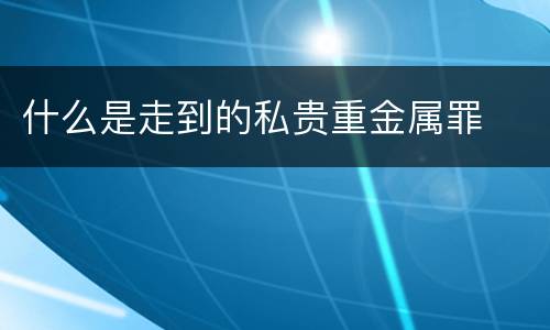 什么是走到的私贵重金属罪