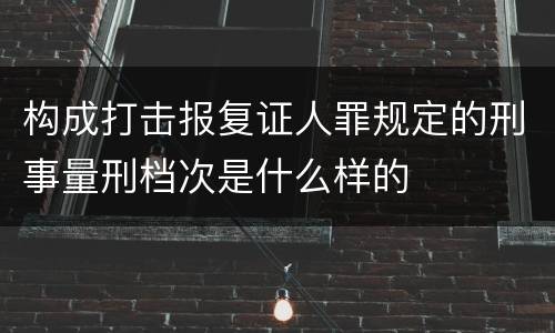 构成打击报复证人罪规定的刑事量刑档次是什么样的
