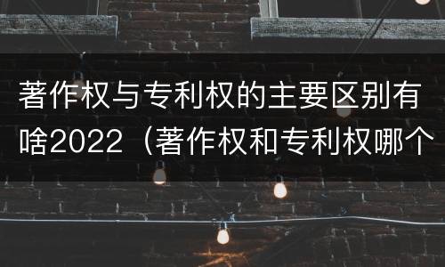 著作权与专利权的主要区别有啥2022（著作权和专利权哪个更重要）