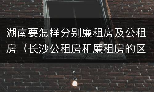 湖南要怎样分别廉租房及公租房（长沙公租房和廉租房的区别）