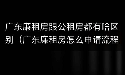 广东廉租房跟公租房都有啥区别（广东廉租房怎么申请流程）