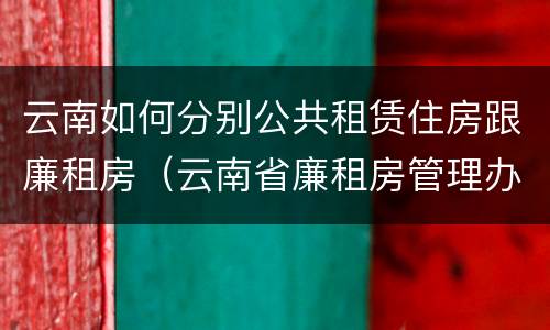 云南如何分别公共租赁住房跟廉租房（云南省廉租房管理办法）