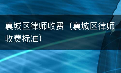 襄城区律师收费（襄城区律师收费标准）