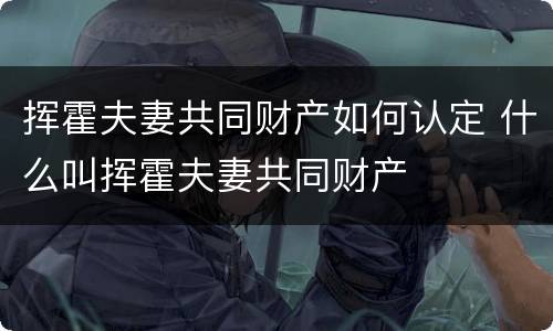 挥霍夫妻共同财产如何认定 什么叫挥霍夫妻共同财产