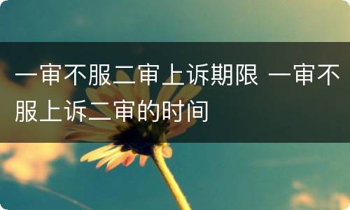 一审不服二审上诉期限 一审不服上诉二审的时间