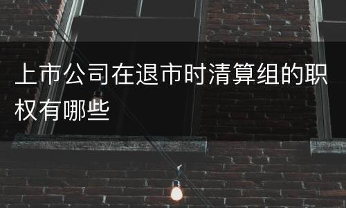 上市公司在退市时清算组的职权有哪些