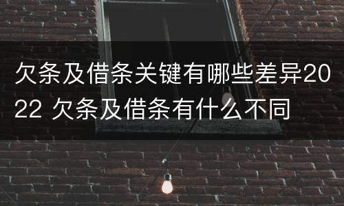 欠条及借条关键有哪些差异2022 欠条及借条有什么不同
