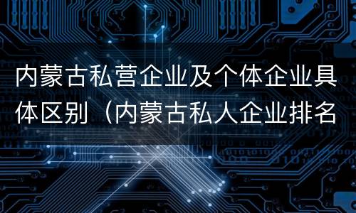 内蒙古私营企业及个体企业具体区别（内蒙古私人企业排名）