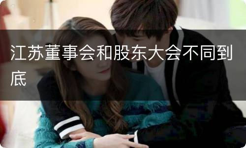 江苏董事会和股东大会不同到底