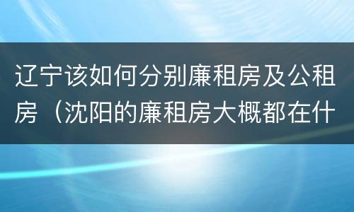 辽宁该如何分别廉租房及公租房（沈阳的廉租房大概都在什么位置）